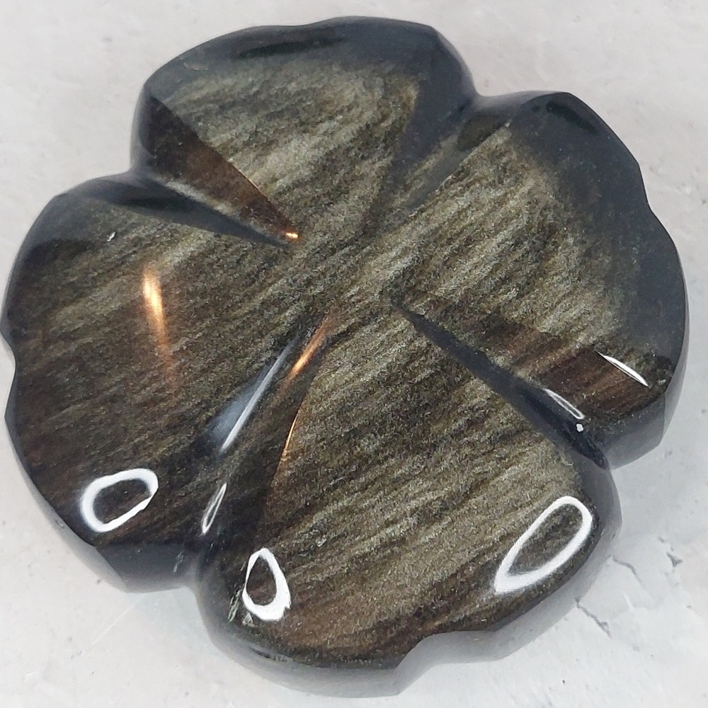 Gold Sheen Obsidian Four Leaf Clover | Luck • Protection • Empowerment